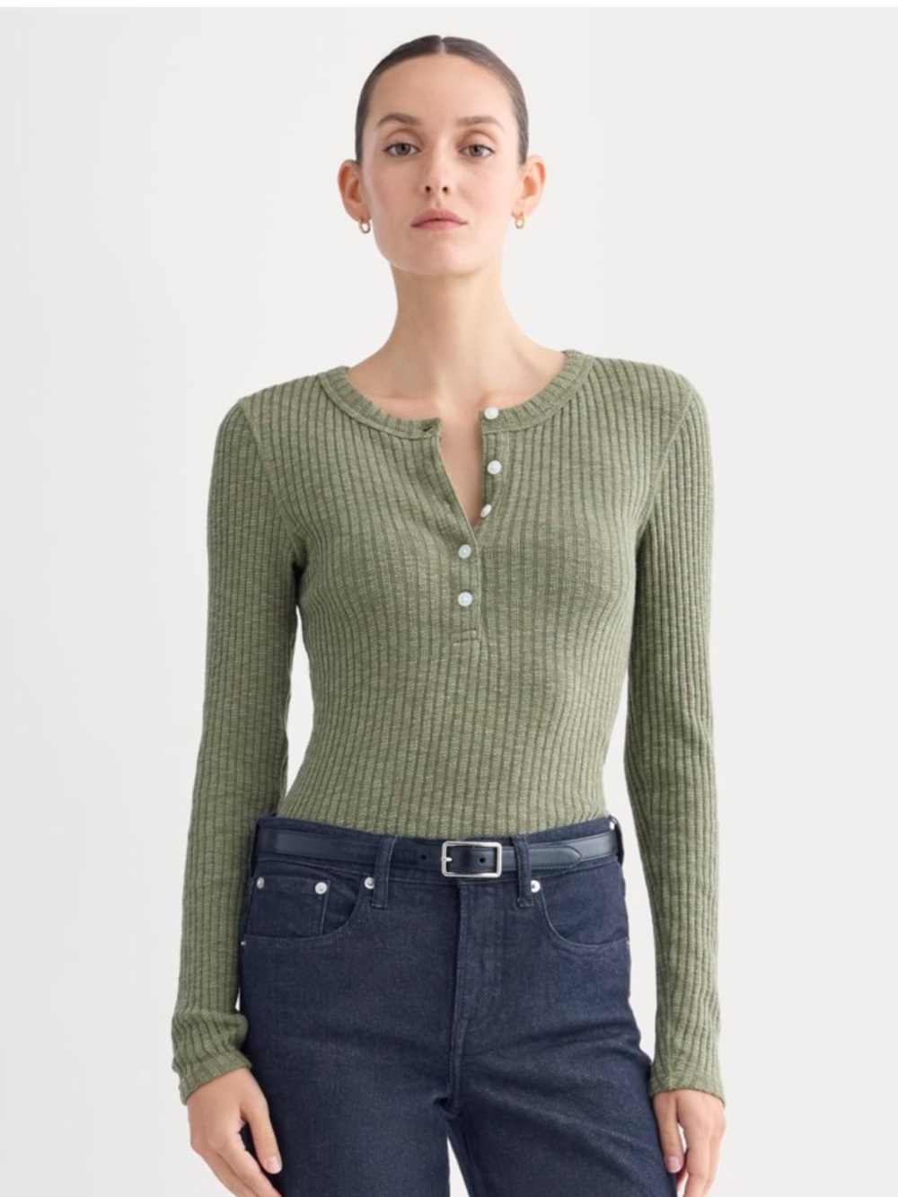 Everlane The Cozy Rib Henley Kalamata Size XXL